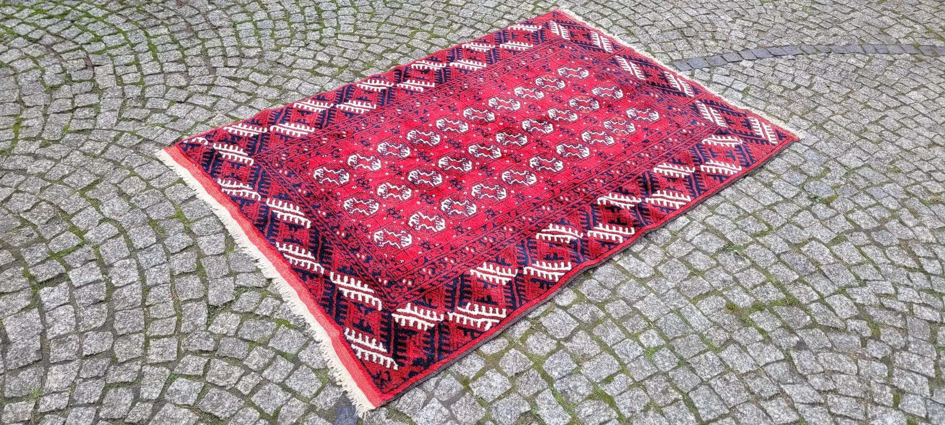 Dywan afgański, 173x115cm, czerwony, wełna, Afganistan, lata 80. - 89259