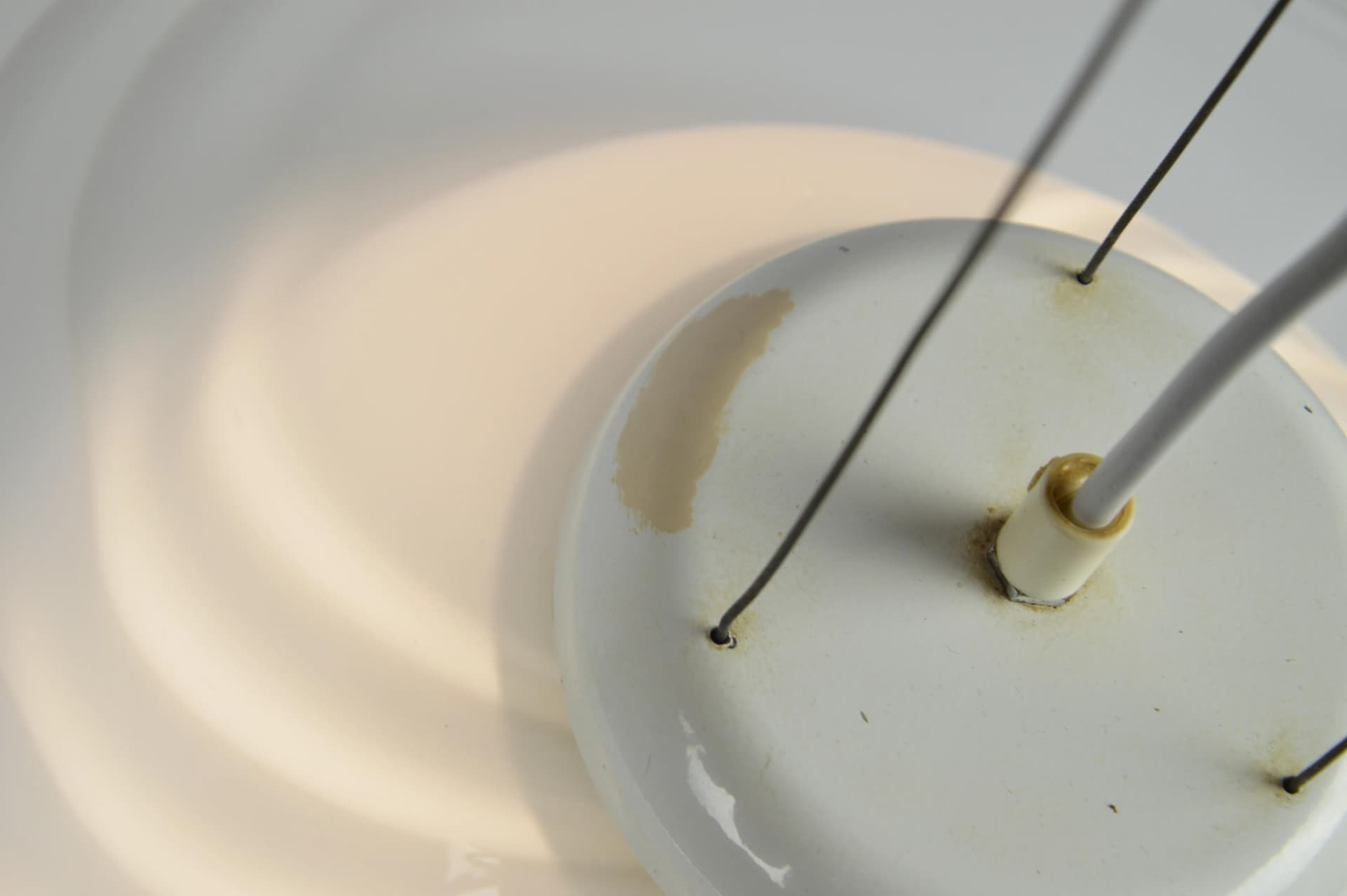 Lampa wisząca Honzel, biała, szkło, Niemcy, lata 80. - 87009