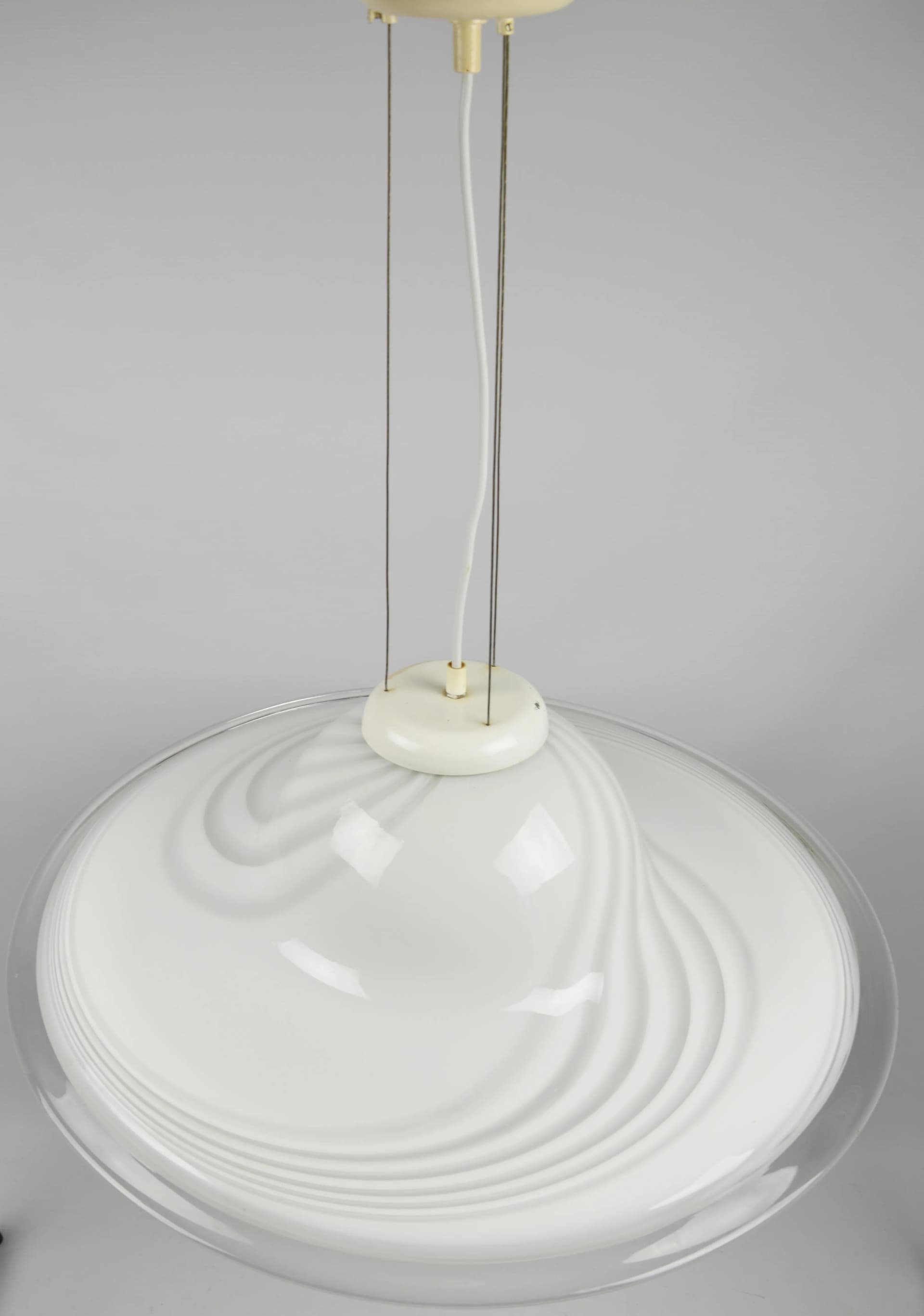 Lampa wisząca Honzel, biała, szkło, Niemcy, lata 80. - 87004