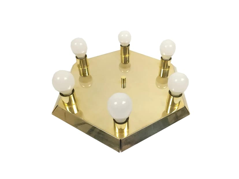 Plafon, złoty, metal, Polska, lata 70.