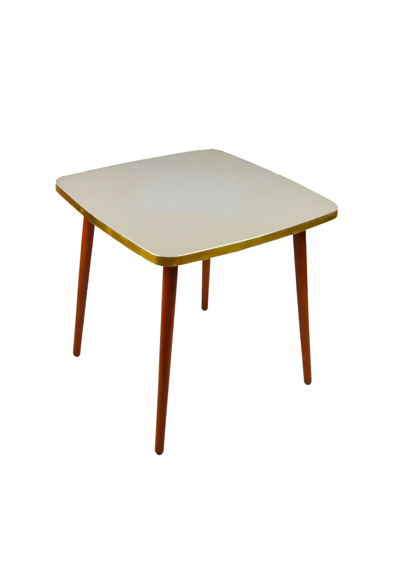 Stolik pomocniczy, ivory white, drewno, Polska, lata 70.