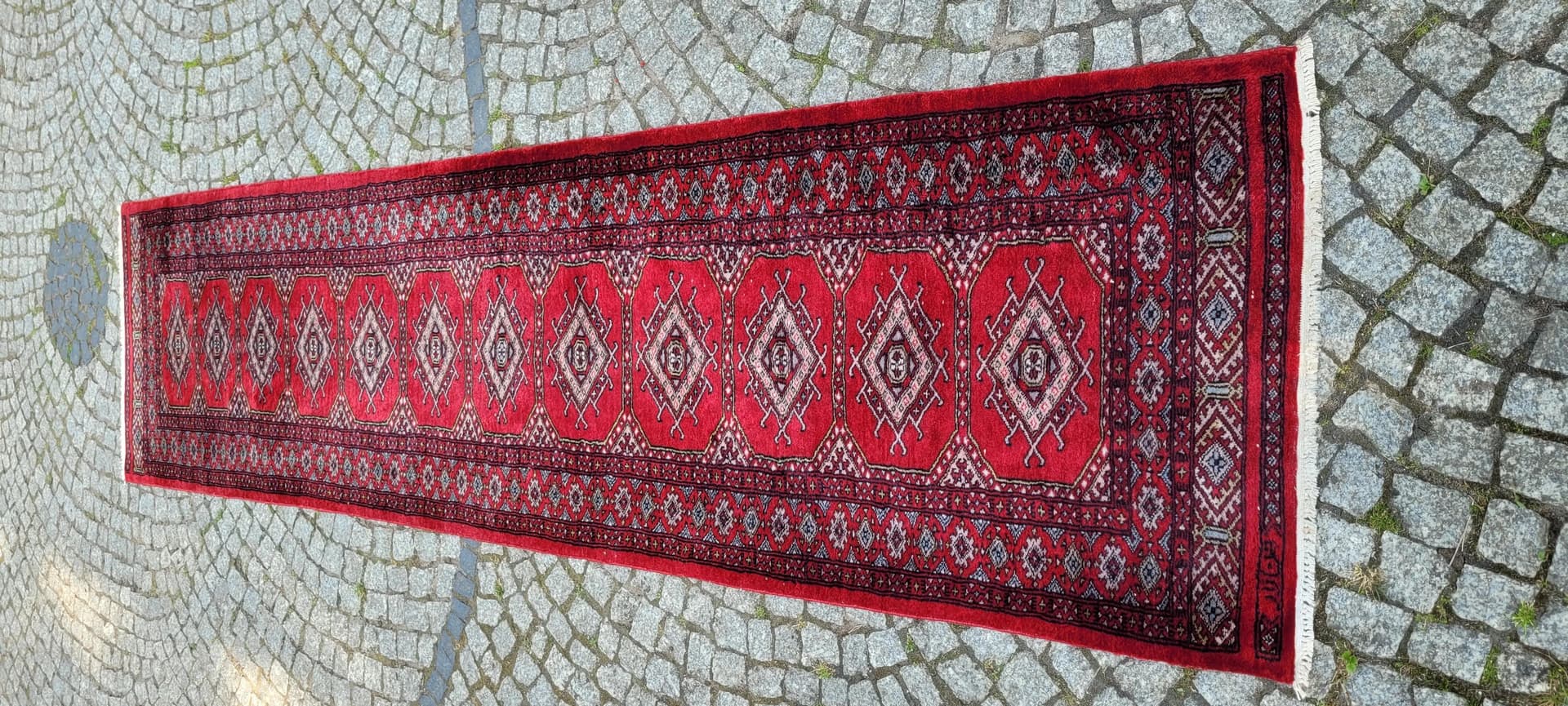 Chodnik Buchara 82x330 cm, czerwony, wełna, Pakistan - 89205
