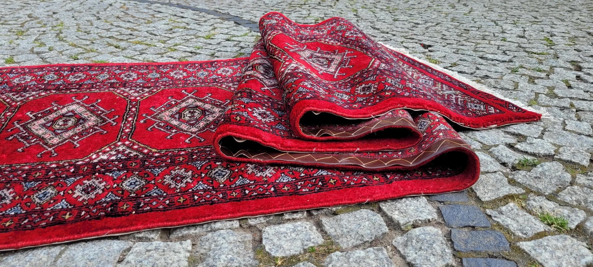 Chodnik Buchara 82x330 cm, czerwony, wełna, Pakistan - 89207