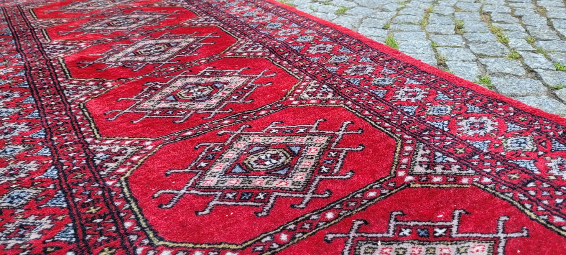 Chodnik Buchara 82x330 cm, czerwony, wełna, Pakistan - 89209