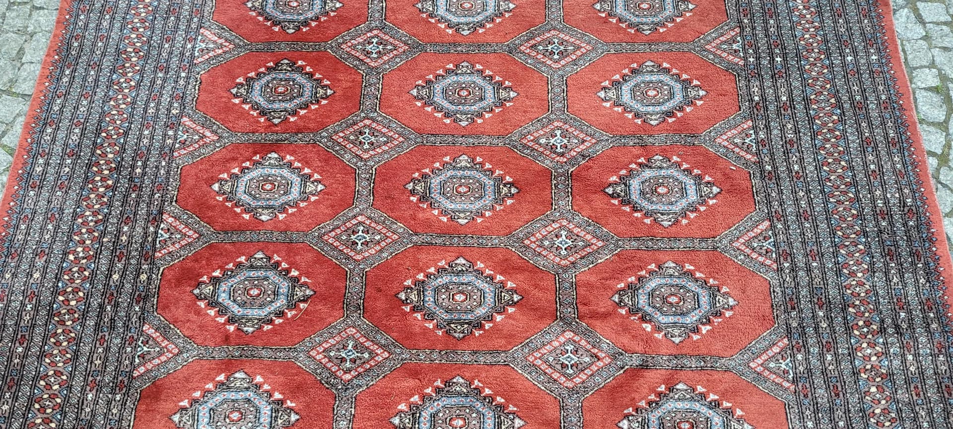 Dywan Buchara, 205x305 cm, czerwony, wełna, Pakistan, lata 60. - 89135