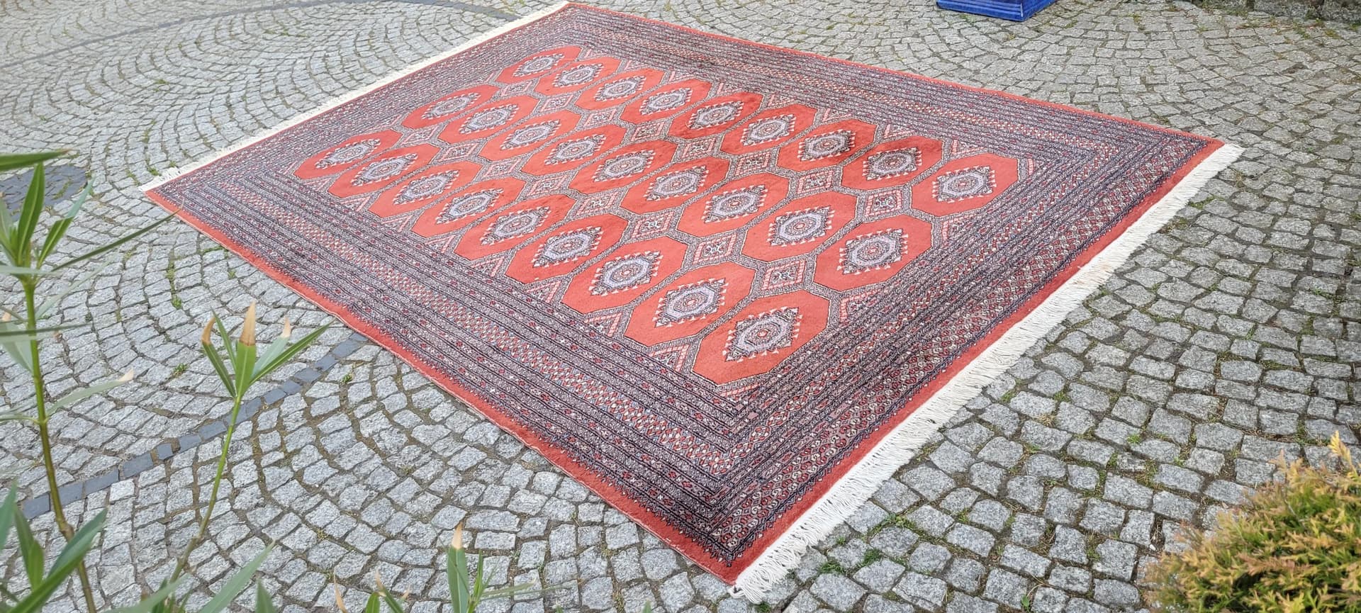 Dywan Buchara, 205x305 cm, czerwony, wełna, Pakistan, lata 60. - 89133