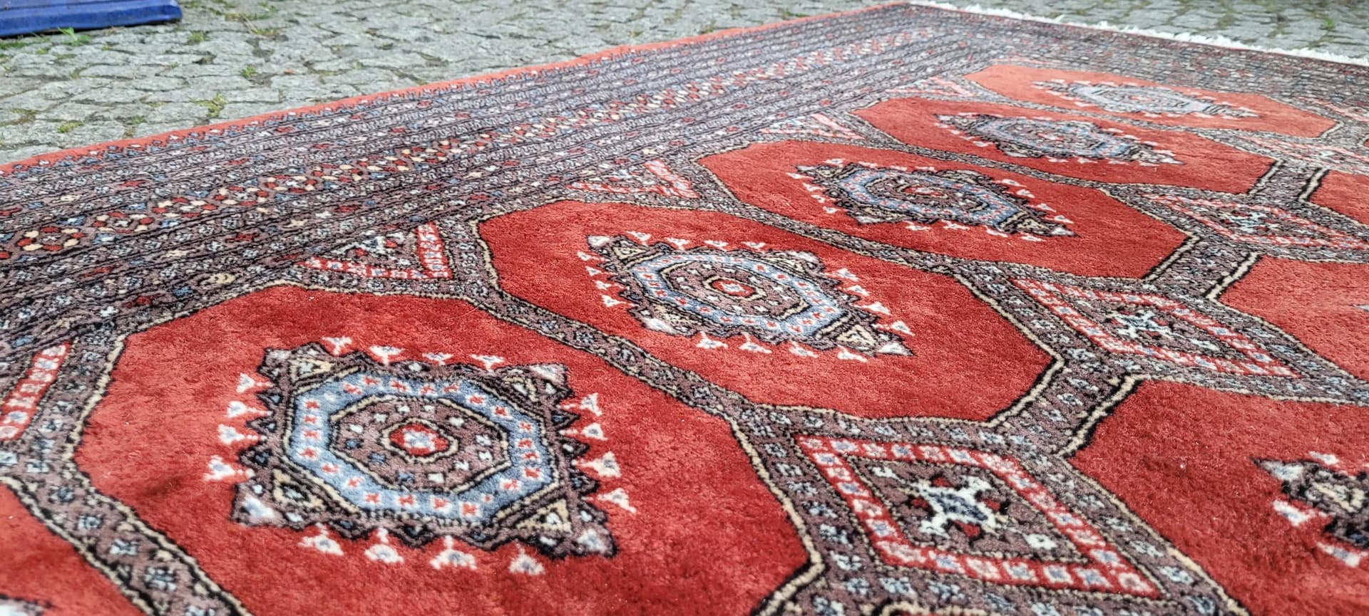 Dywan Buchara, 205x305 cm, czerwony, wełna, Pakistan, lata 60. - 89136