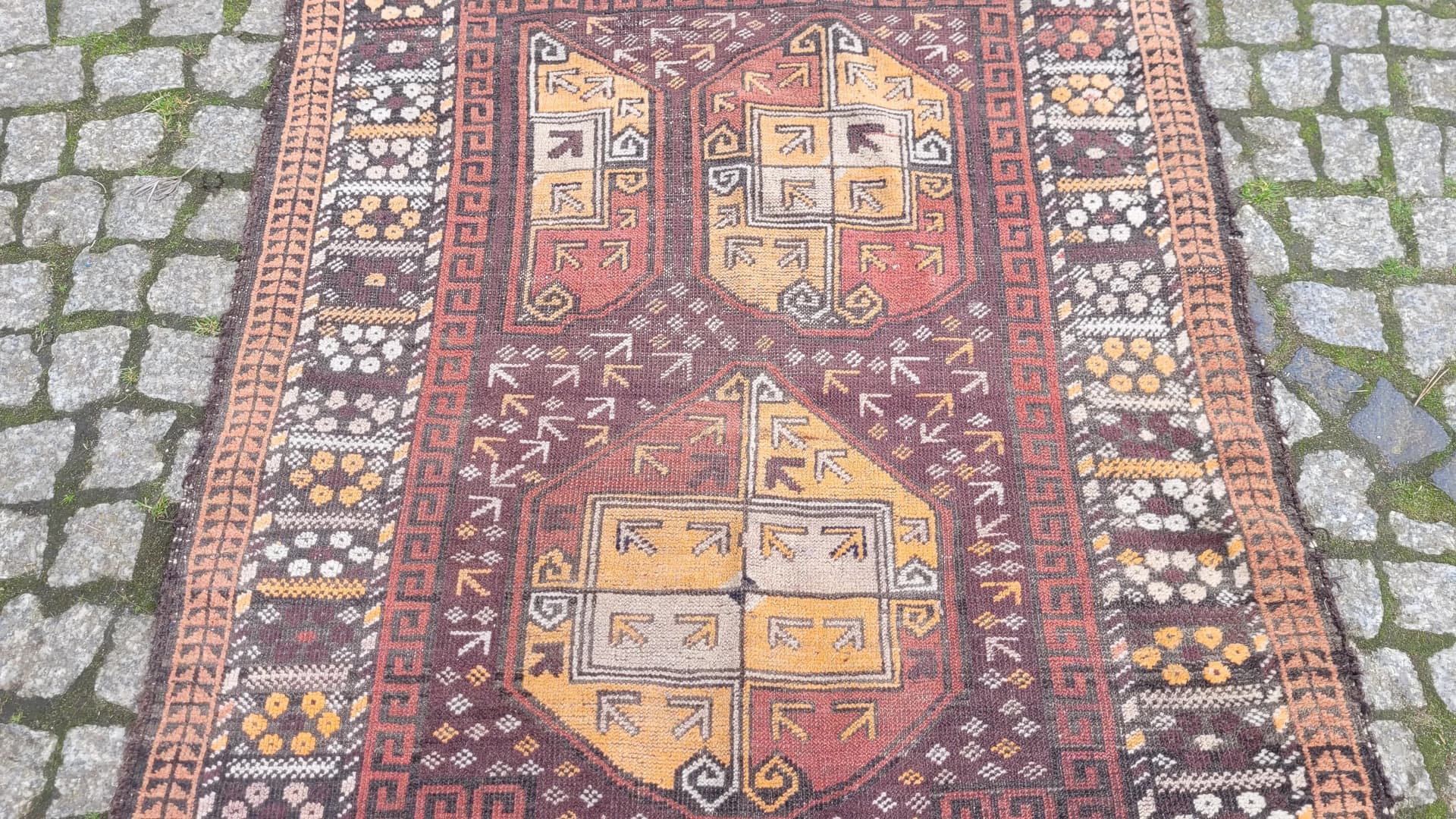 Dywan Beluch, 90x145 cm, bordowy, wełna, Afganistan, początek XX w. - 89127