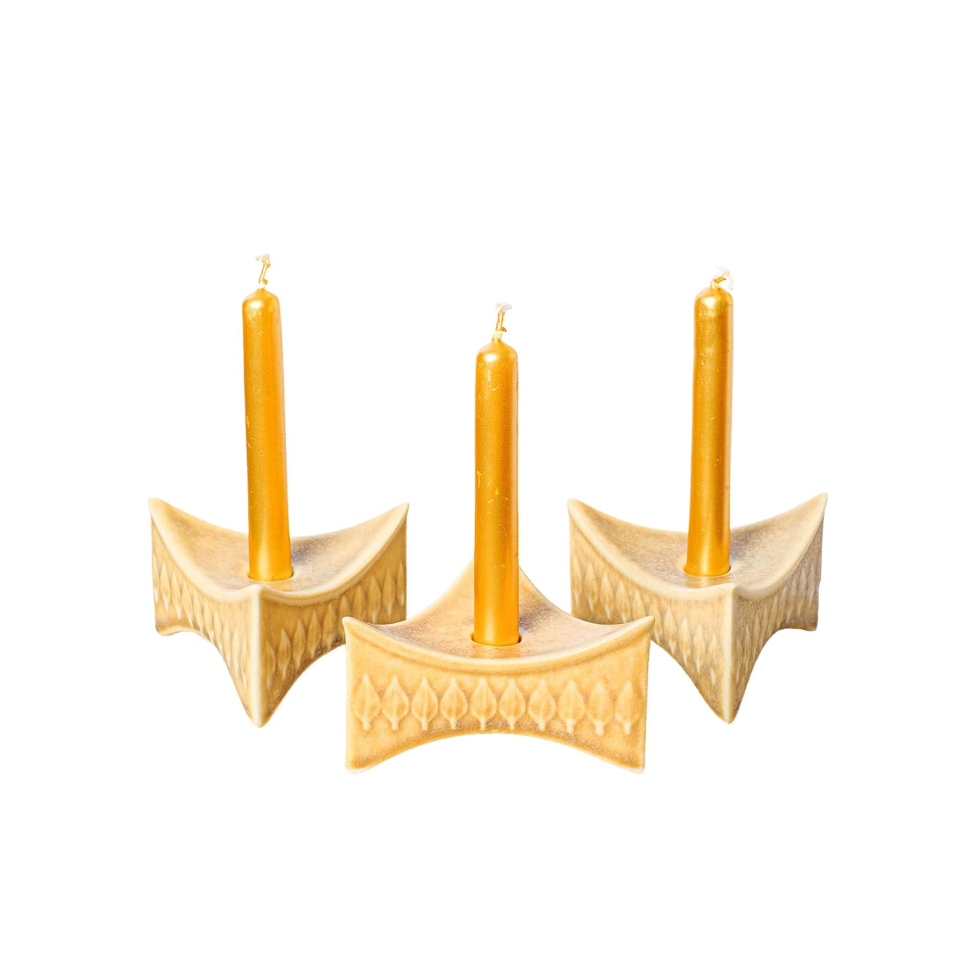 Zestaw trzech świeczników, proj. J. Quistgaard, Dania, lata 70.