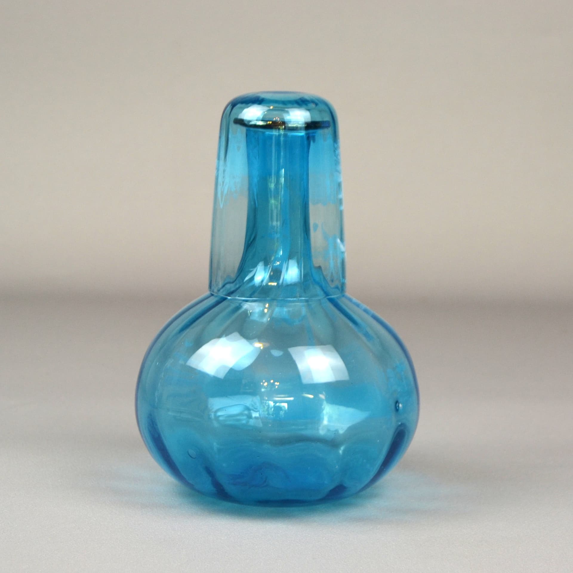 Carafe and glass set, Mary Gregory, blue glass, Czech Republic, 19th c. - 602