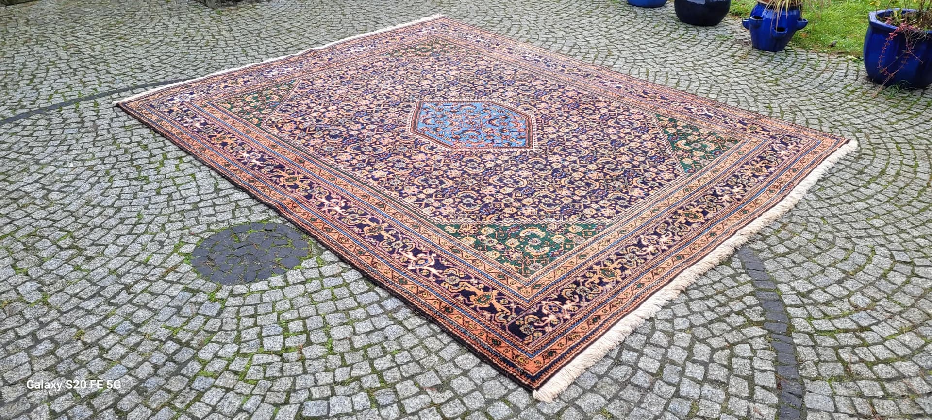 Dywan Tebriz 260x330cm, granatowy, wełna, Iran, początek XX w. - 89104