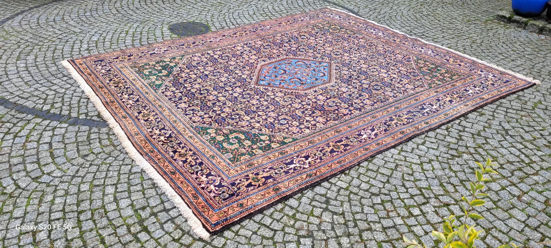 Dywan Tebriz 260x330cm, granatowy, wełna, Iran, początek XX w. - 89107