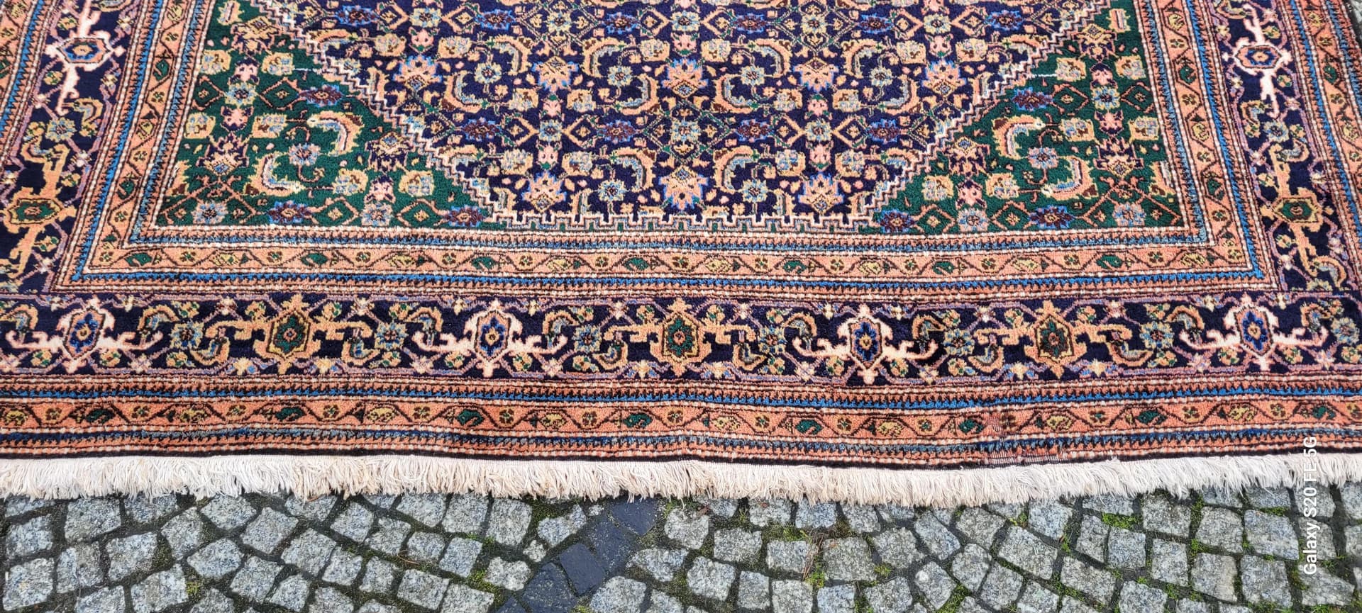 Dywan Tebriz 260x330cm, granatowy, wełna, Iran, początek XX w. - 89108