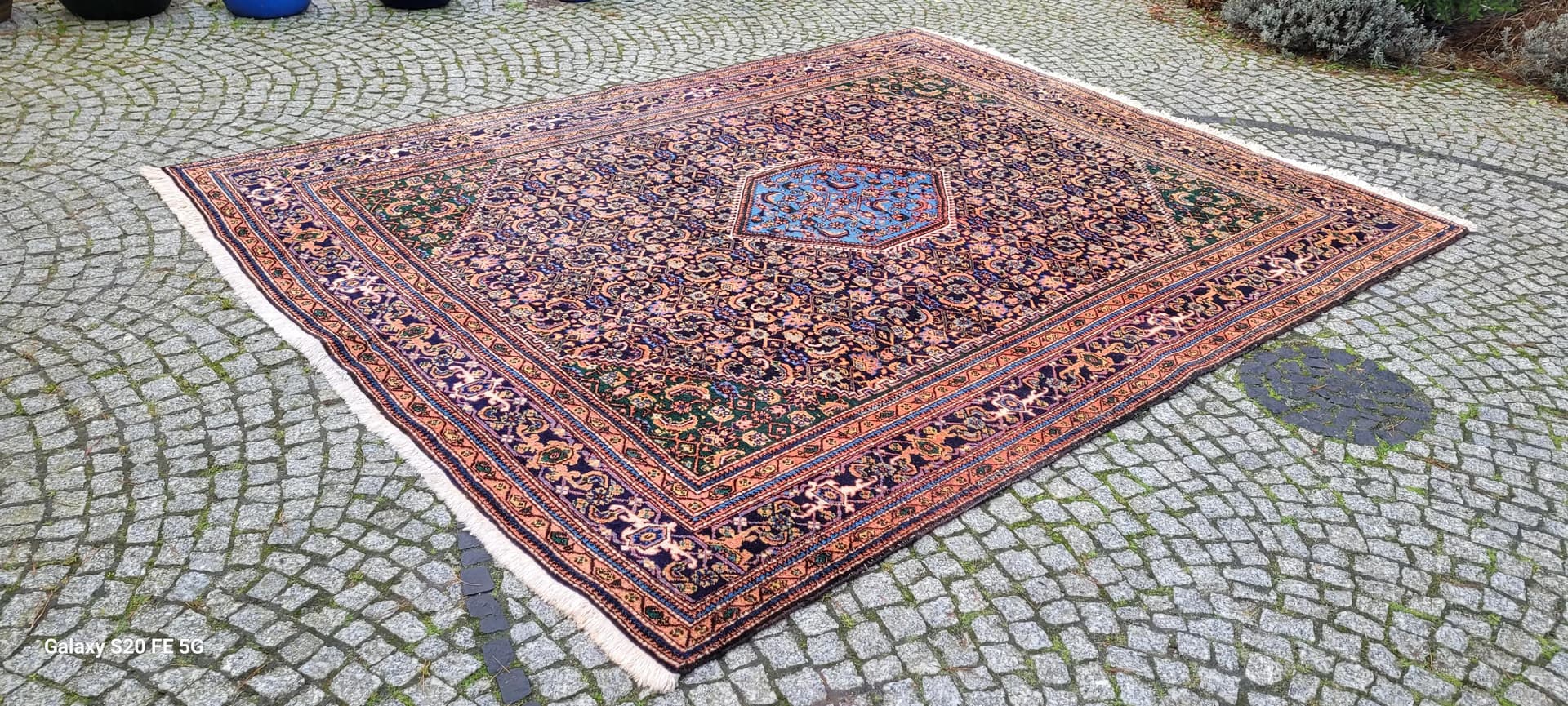 Dywan Tebriz 260x330cm, granatowy, wełna, Iran, początek XX w. - 89101