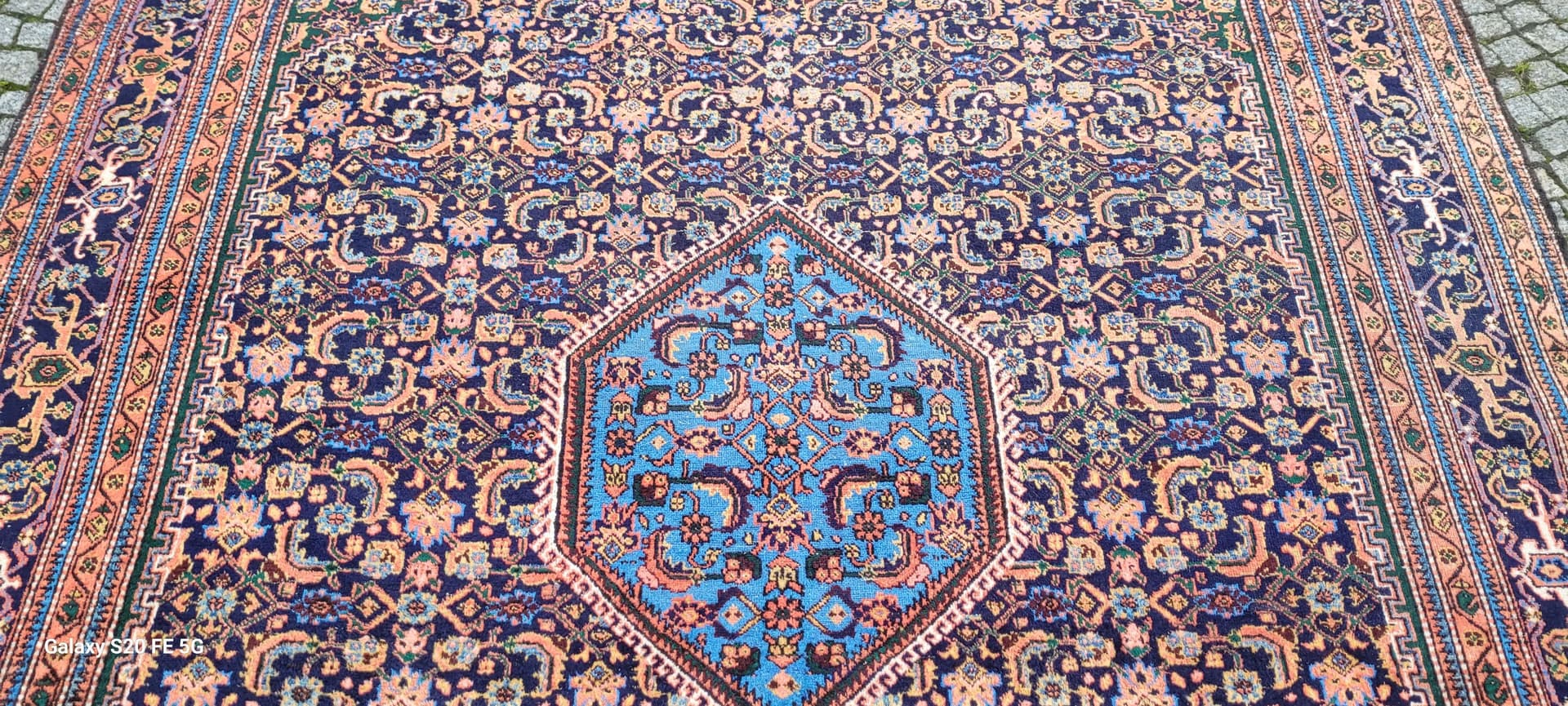 Dywan Tebriz 260x330cm, granatowy, wełna, Iran, początek XX w. - 89109