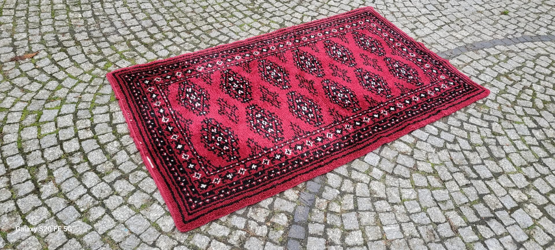 Dywan 106x180 cm, czerwony, wełna, Szwecja, lata 60. - 89095