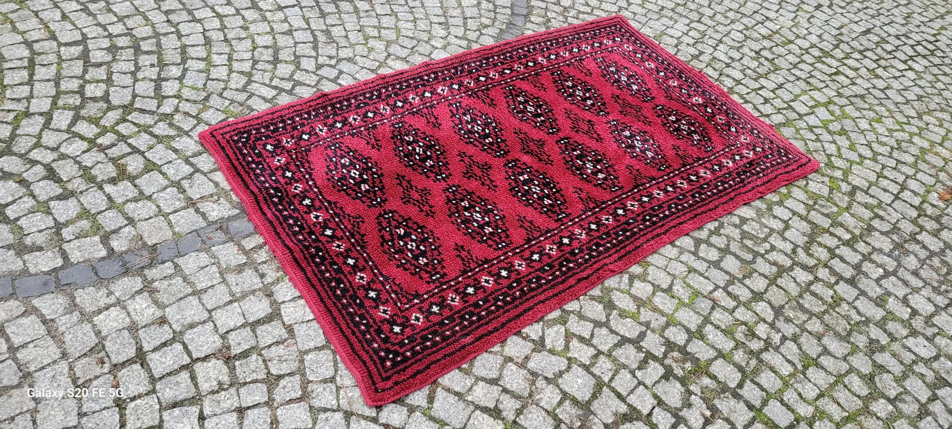 Dywan 106x180 cm, czerwony, wełna, Szwecja, lata 60. - 89092