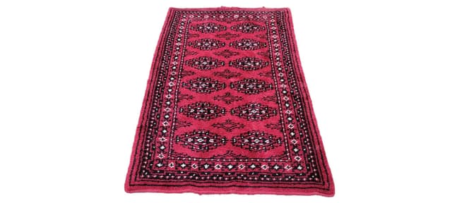 Dywan 106x180 cm, czerwony, wełna, Szwecja, lata 60. - WYMIARY