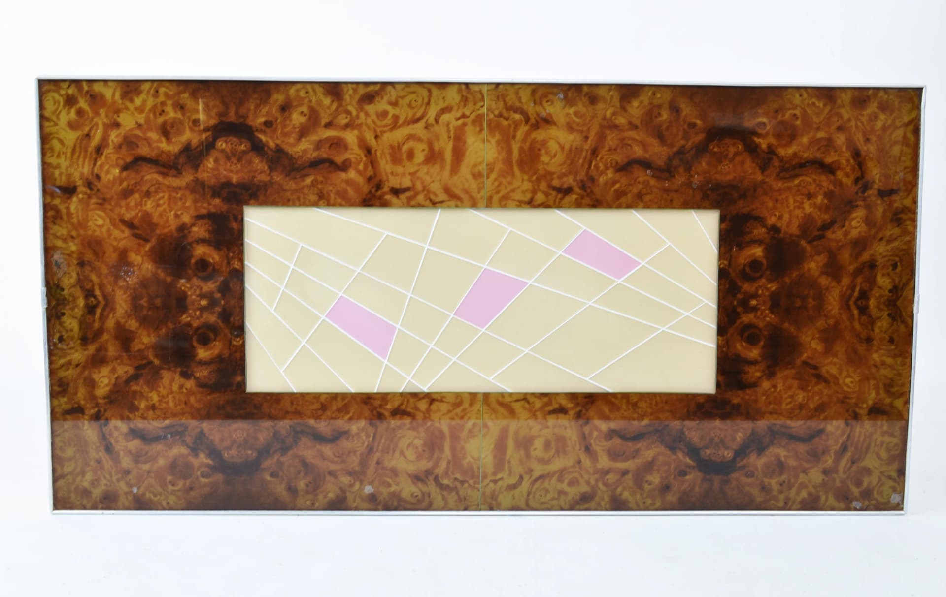 Stolik pomocniczy, brązowy, drewno szkło metal, Niemcy, lata 60. - 86828