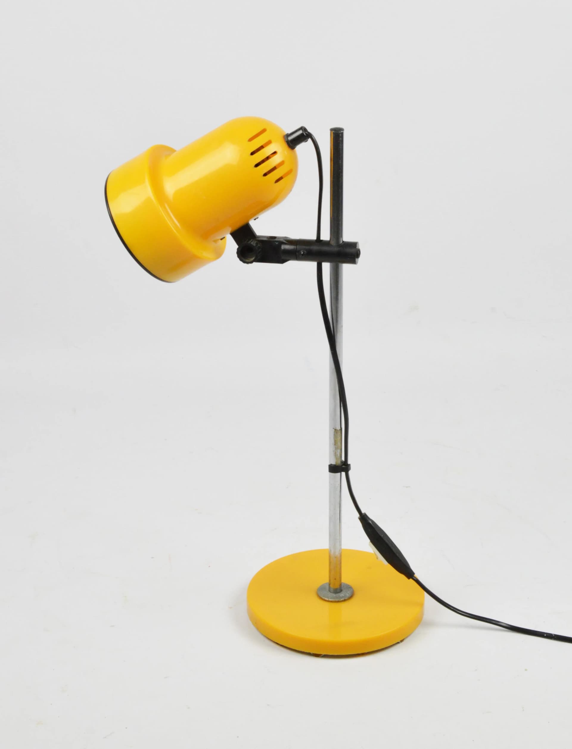 Lampka biurkowa, żółty, plastik, metal, Szwecja, lata 70. - 86815