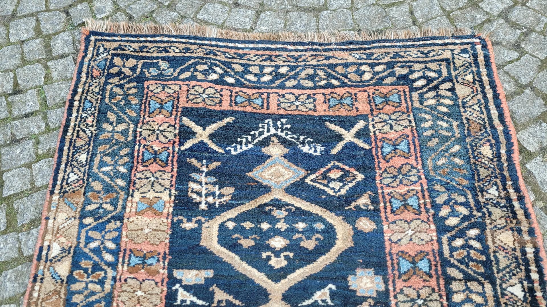 Runner Qashqai 108x375 cm, navy blue wool, Iran, 1960s. - 89062