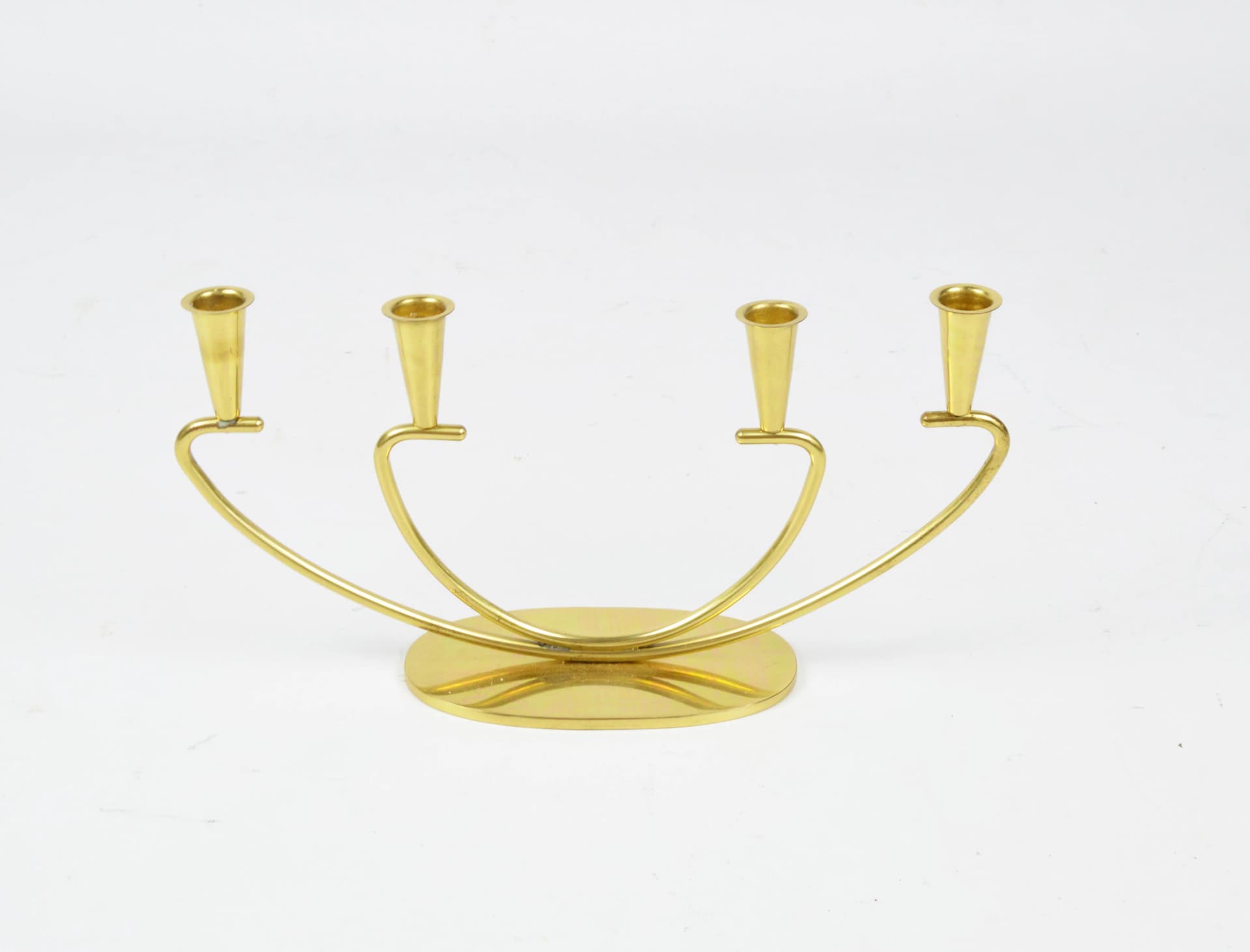 Świecznik, złoty, metal, Polska, lata 70. - 86780