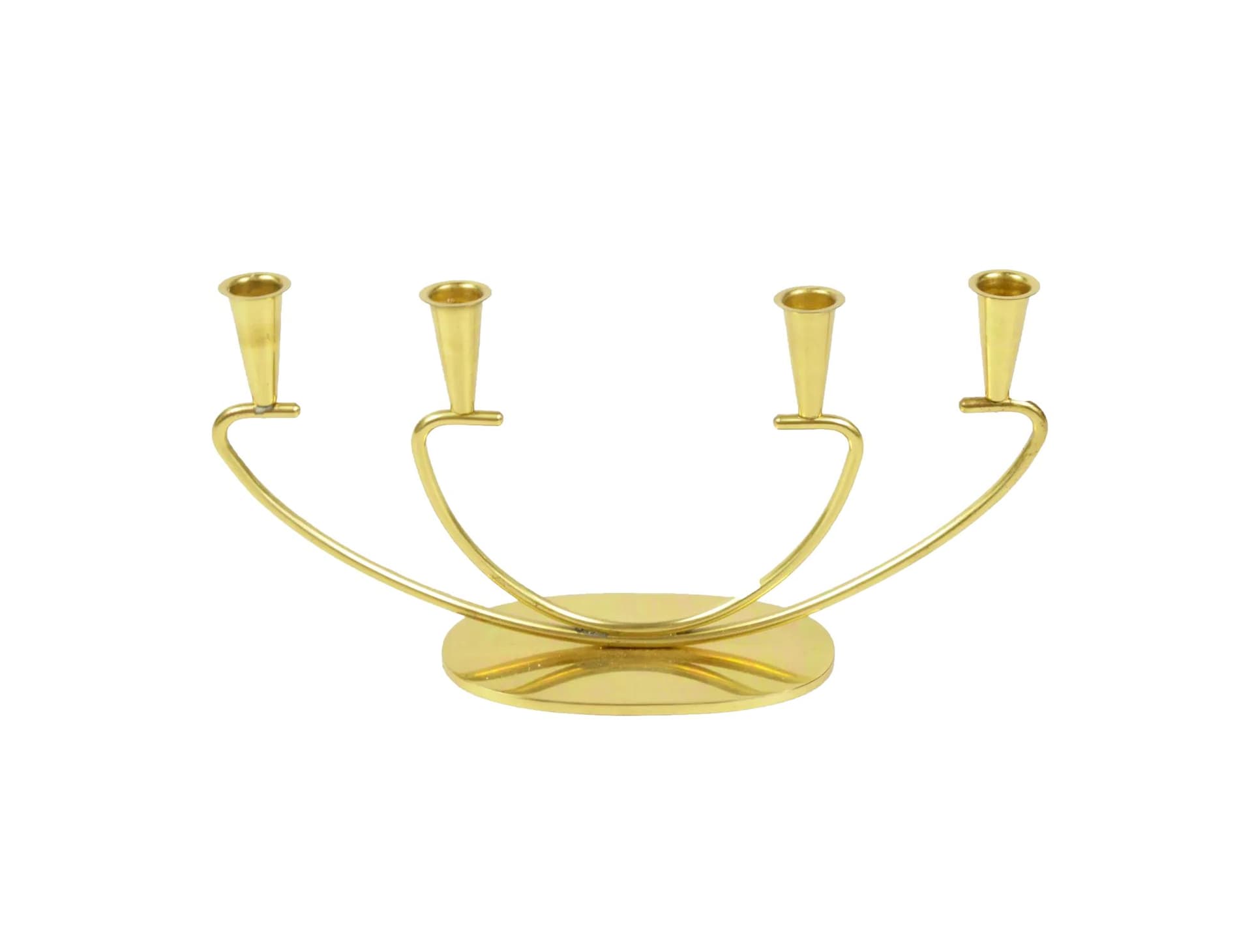 Świecznik, złoty, metal, Polska, lata 70.