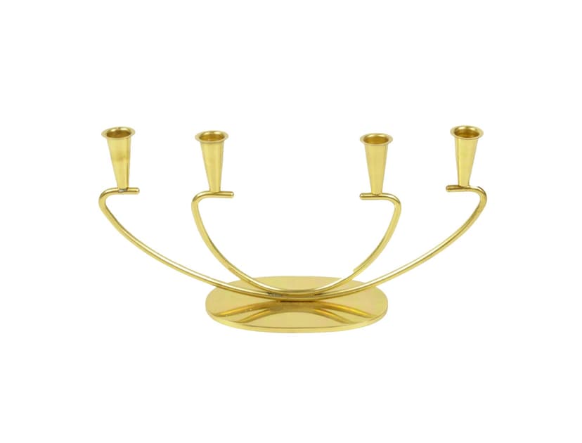 Świecznik, złoty, metal, Polska, lata 70.