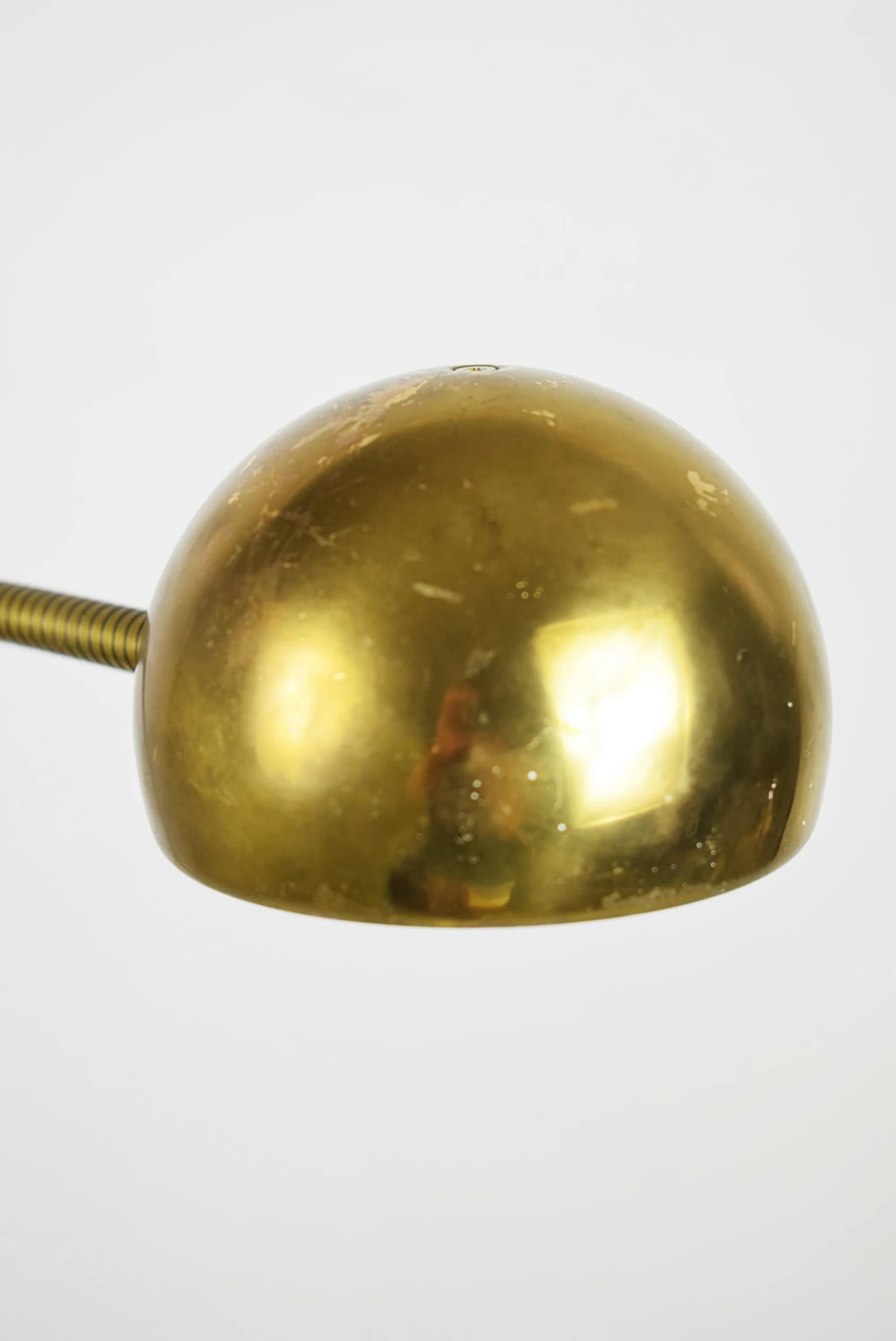Lampa podłogowa, złoty, metal, Polska, lata 80. - 86771