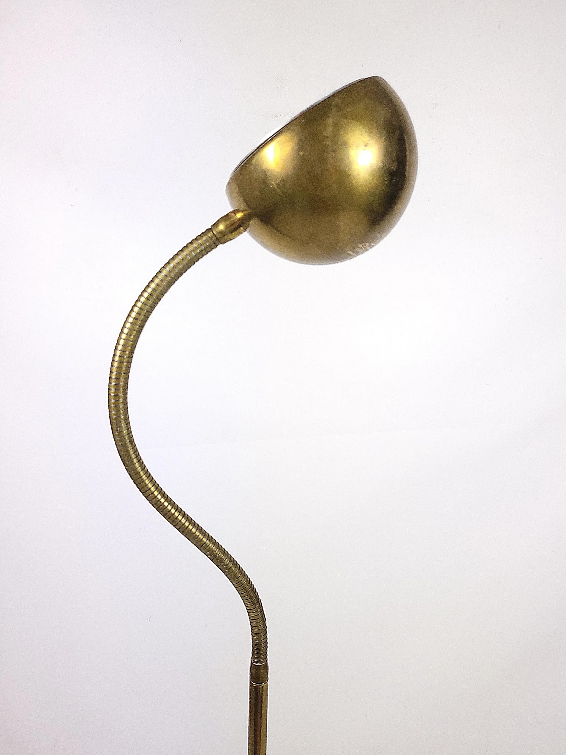 Lampa podłogowa, złoty, metal, Polska, lata 80. - 86775