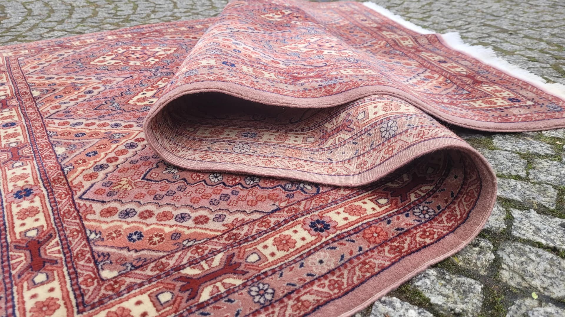 Rug Ghom 190x123 cm, red, wool, Pakistan - 89021