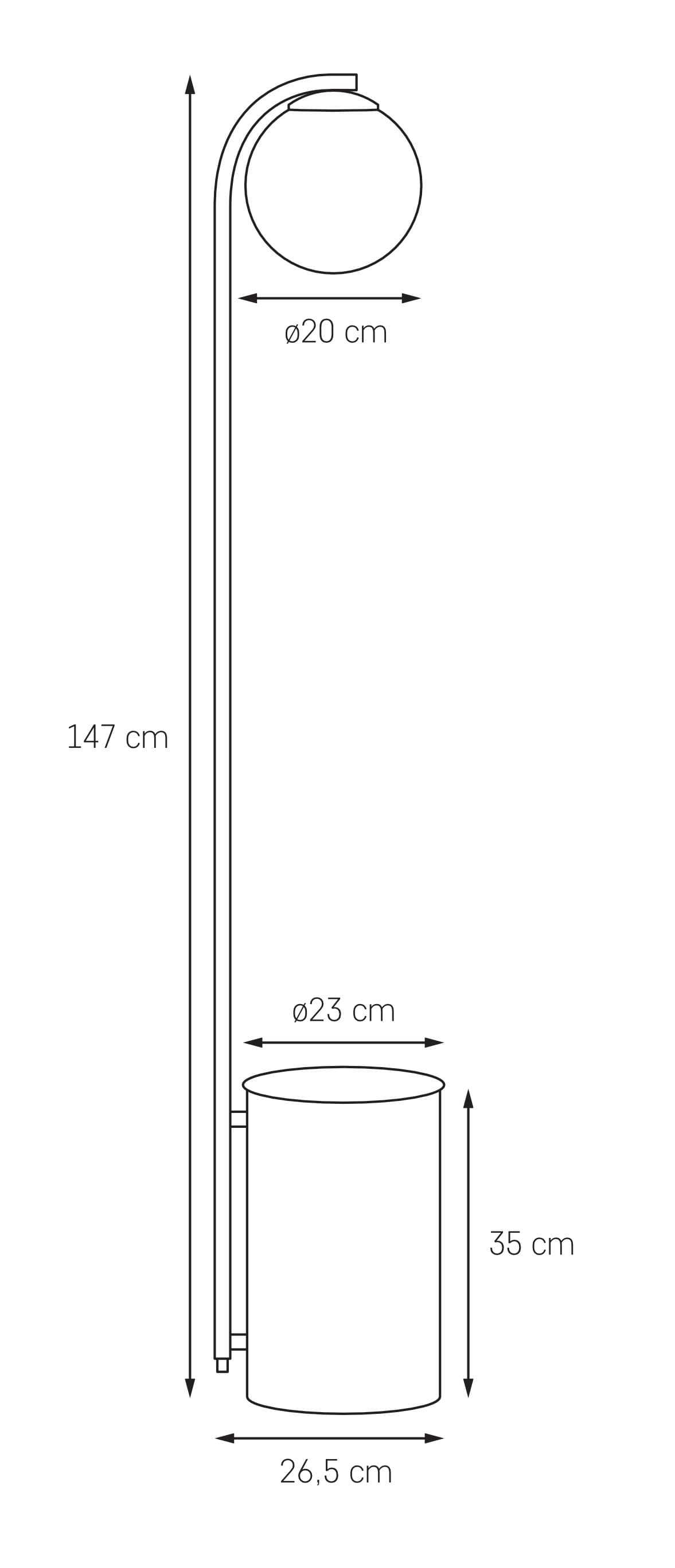 Lampa podłogowa BOTANICA WOOD XL czarny, Kaspa - 6773
