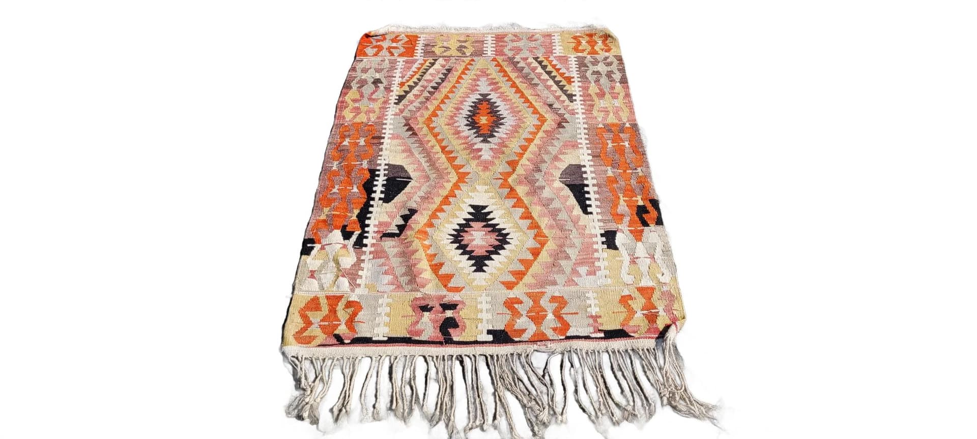 Dywan kilim, 94x165 cm, multikolor, wełna, Turcja, lata 60.