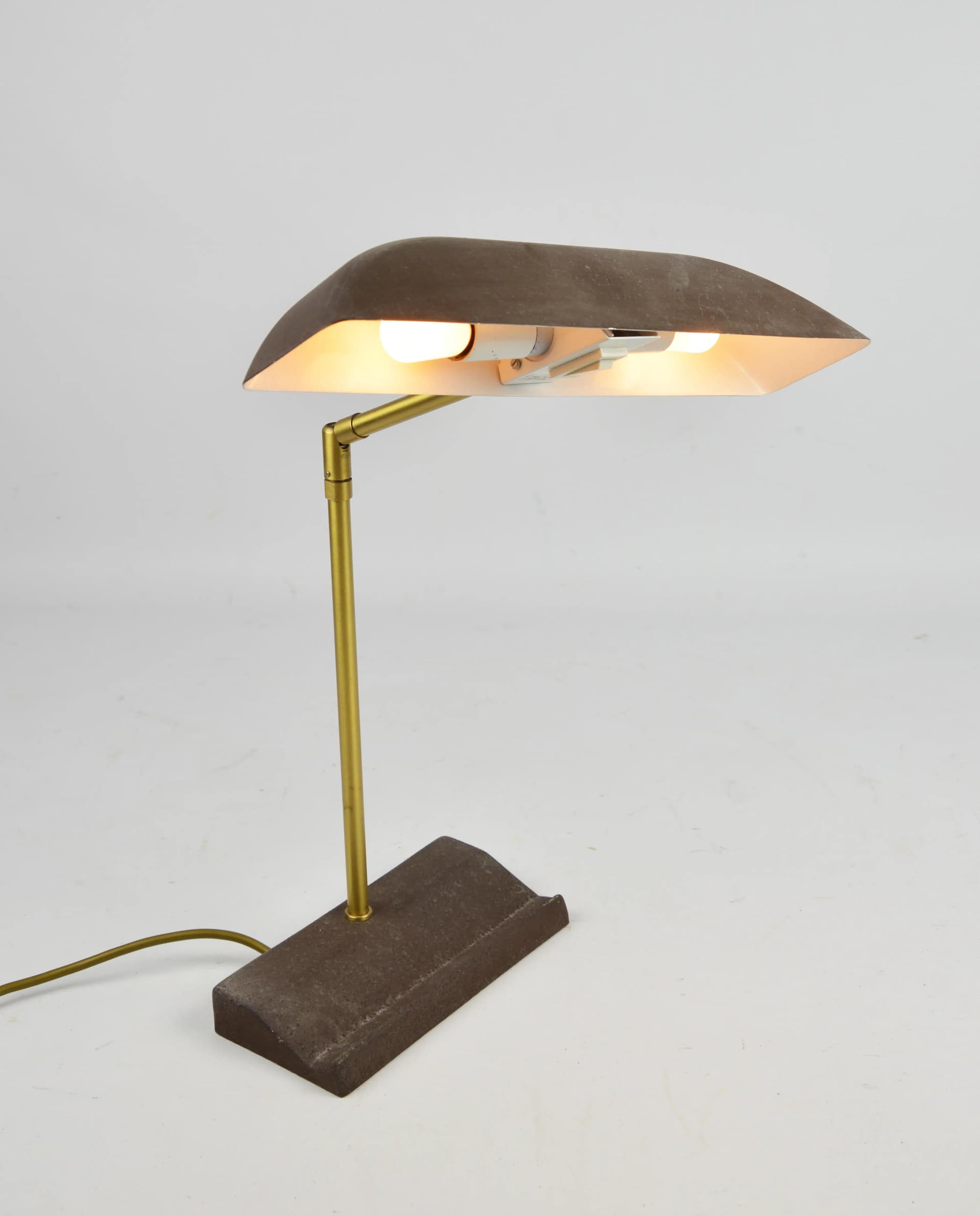 Lampka gabinetowa, brązowy, metal, Hillebrand, Niemcy, lata 70. - 86692