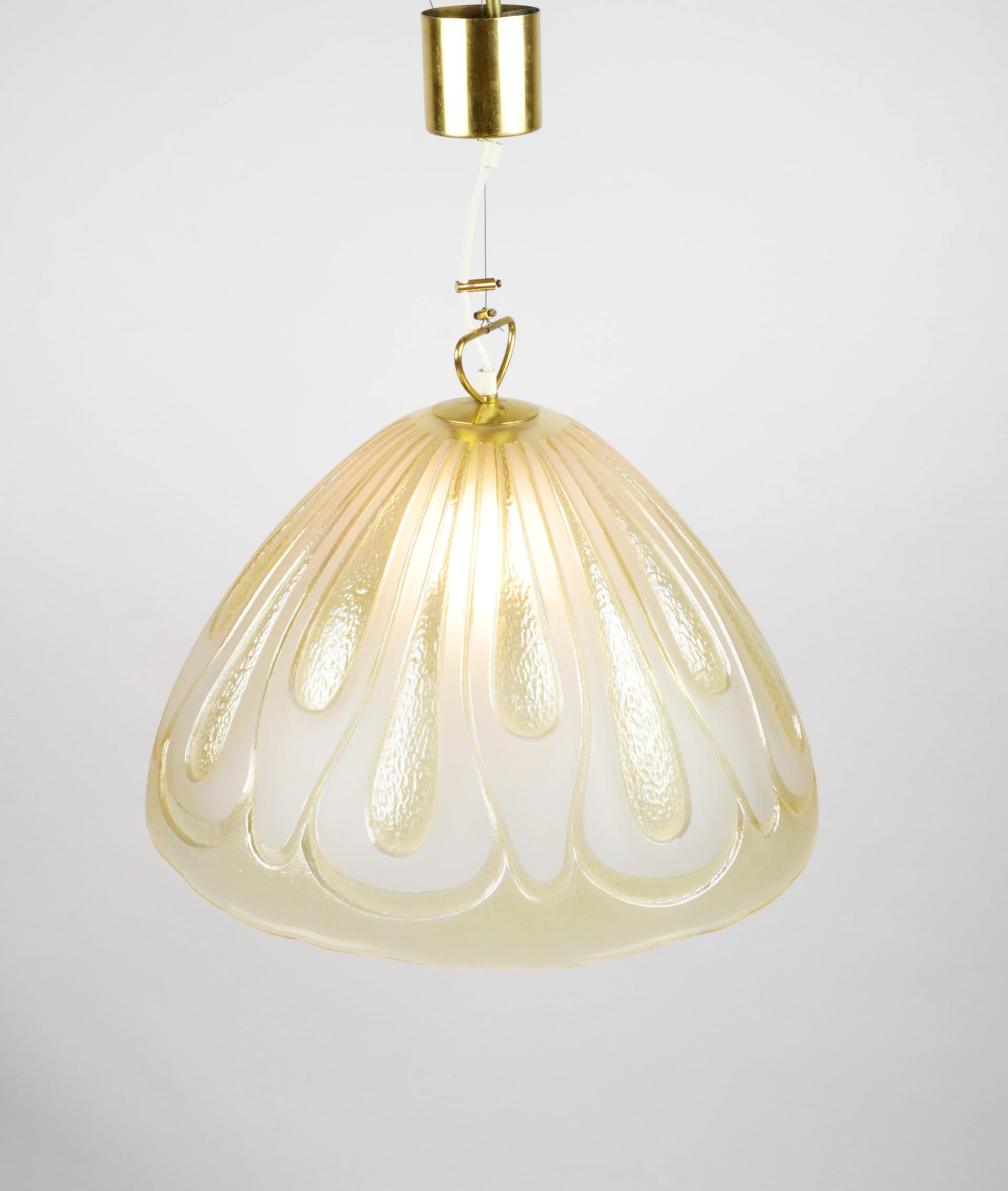 Lampa wisząca, złoty, szkło, Kalmar, Austria, lata 60. - 86656