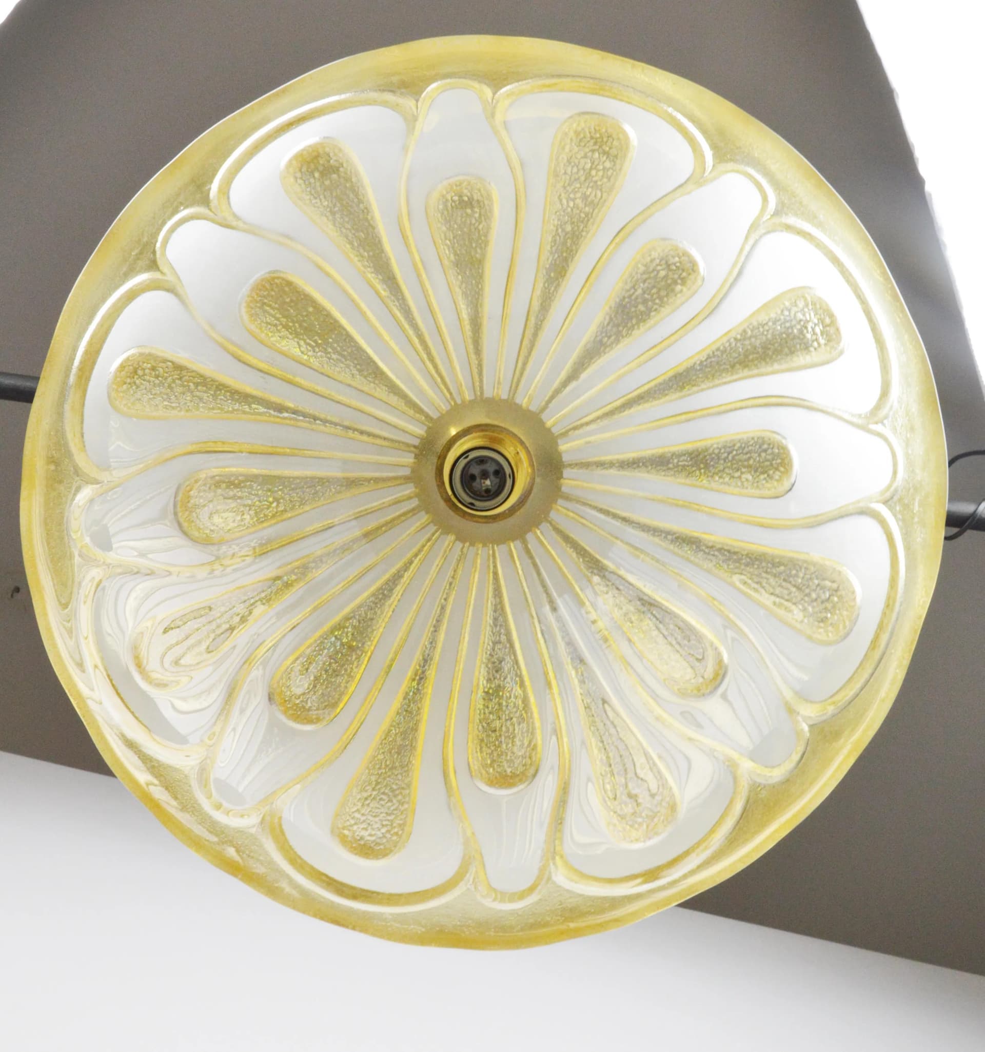 Lampa wisząca, złoty, szkło, Kalmar, Austria, lata 60. - 86650