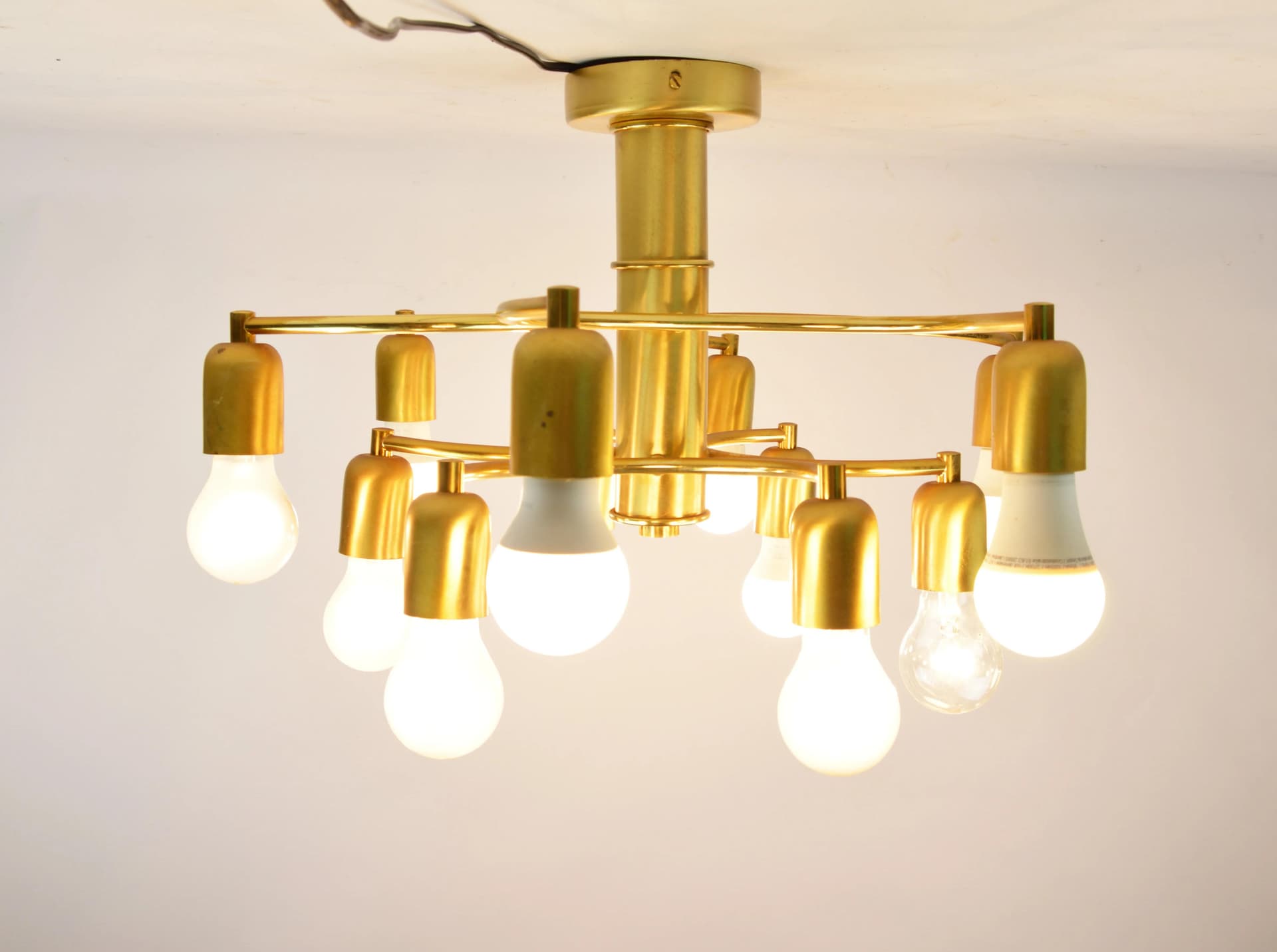 Lampa Leola, złoty, metal, Polska, lata 80. - 86646