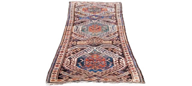Rug Kazak, 270x130 cm, red wool, Azerbaijan, 19th c. - DIMENSION