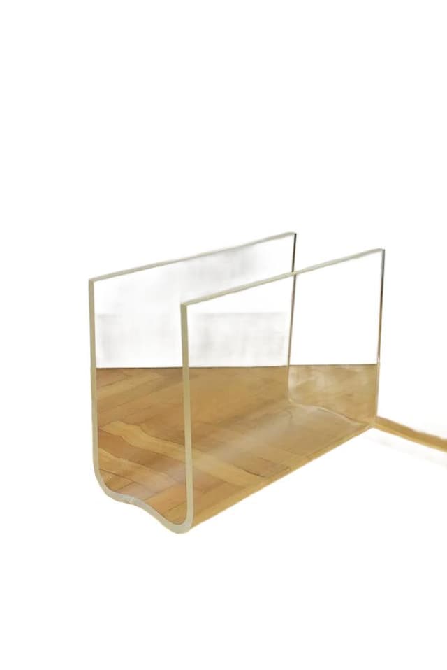 Magazine rack, white plexiglass, Poland, 1970s. - DIMENSION
