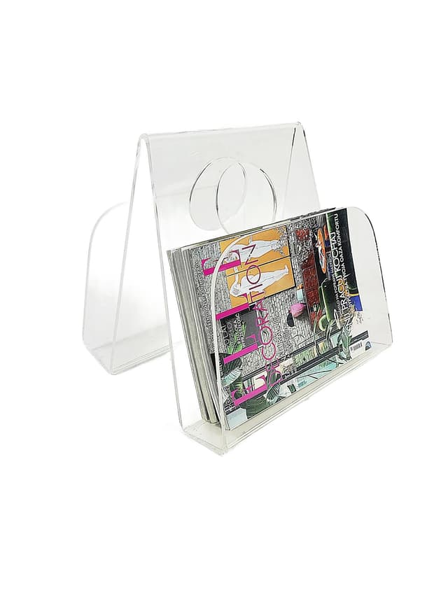 Magazine rack, transparent plexiglass, Poland, 1970s. - DIMENSION
