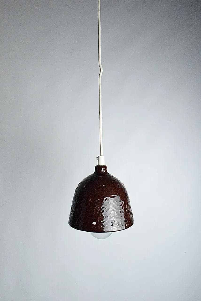 Lampa wisząca, brązowy, ceramika, Szwecja, lata 70. - 86548