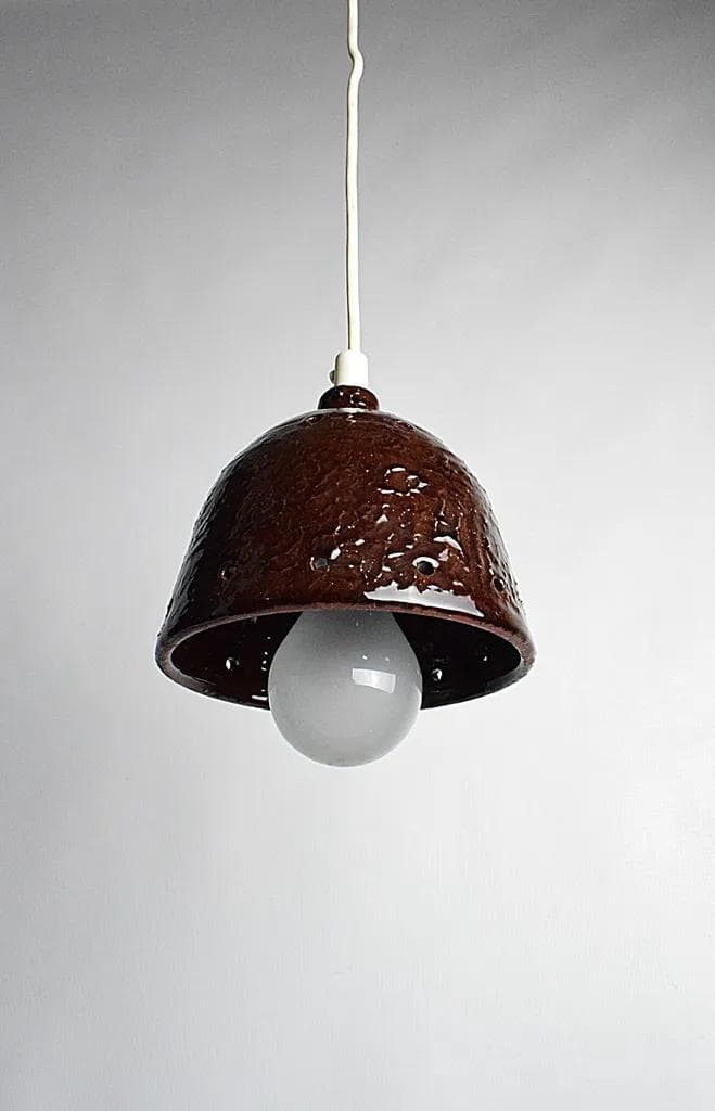 Lampa wisząca, brązowy, ceramika, Szwecja, lata 70. - 86546