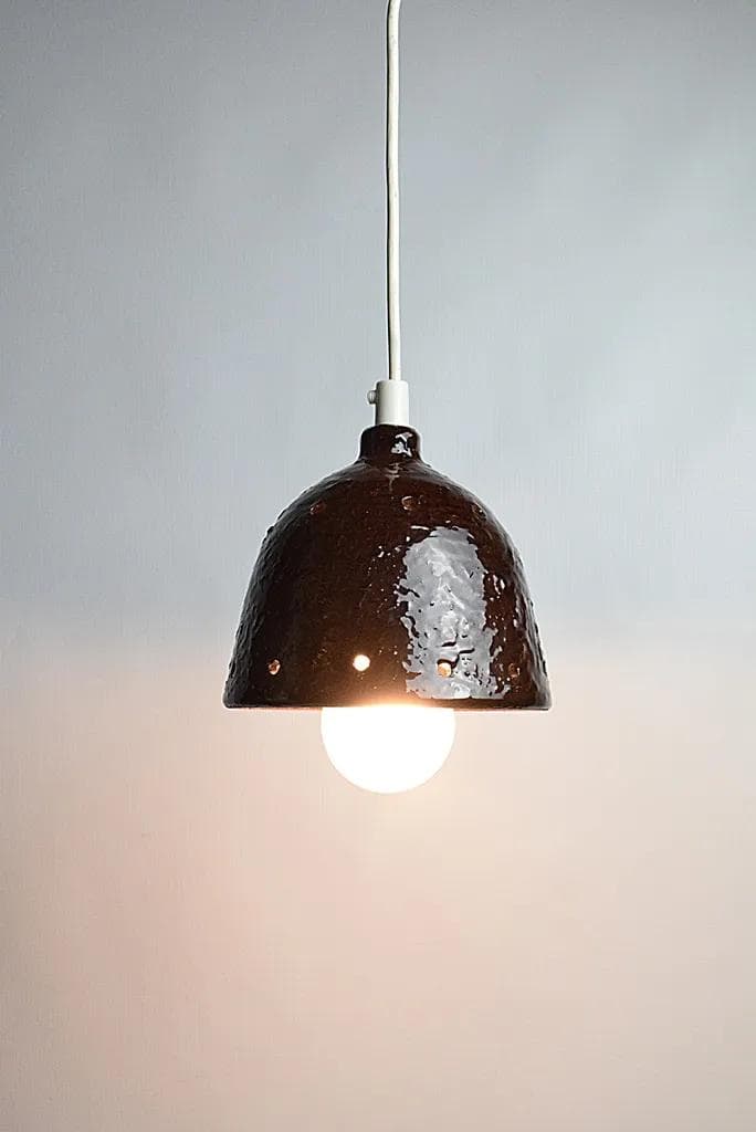 Lampa wisząca, brązowy, ceramika, Szwecja, lata 70. - 86550