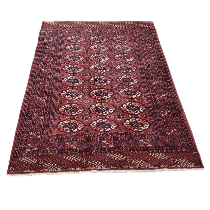 Dywan Tekke, 123x192 cm, czerwony, wełna, Turkmenistan, XIX w.