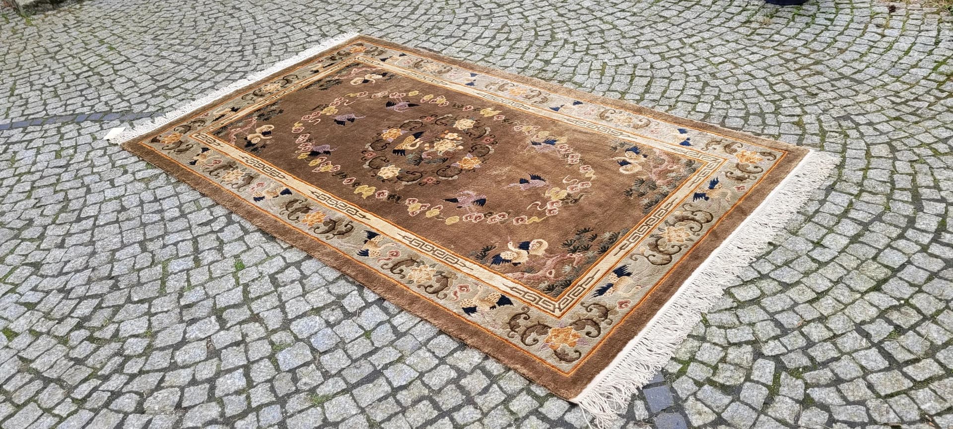 Dywan orientalny 125x235 cm, jedwab multikolor, Chiny, początek XX w. - 88863