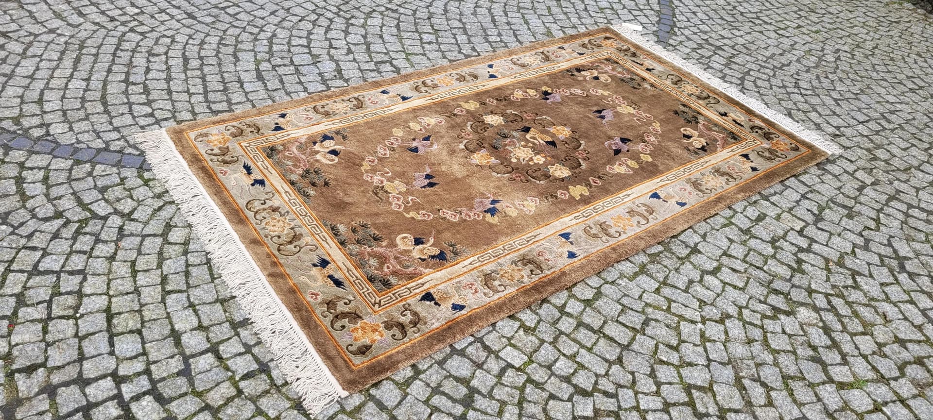 Dywan orientalny 125x235 cm, jedwab multikolor, Chiny, początek XX w. - 88866