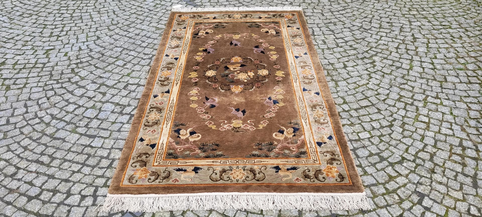 Dywan orientalny 125x235 cm, jedwab multikolor, Chiny, początek XX w. - 88865