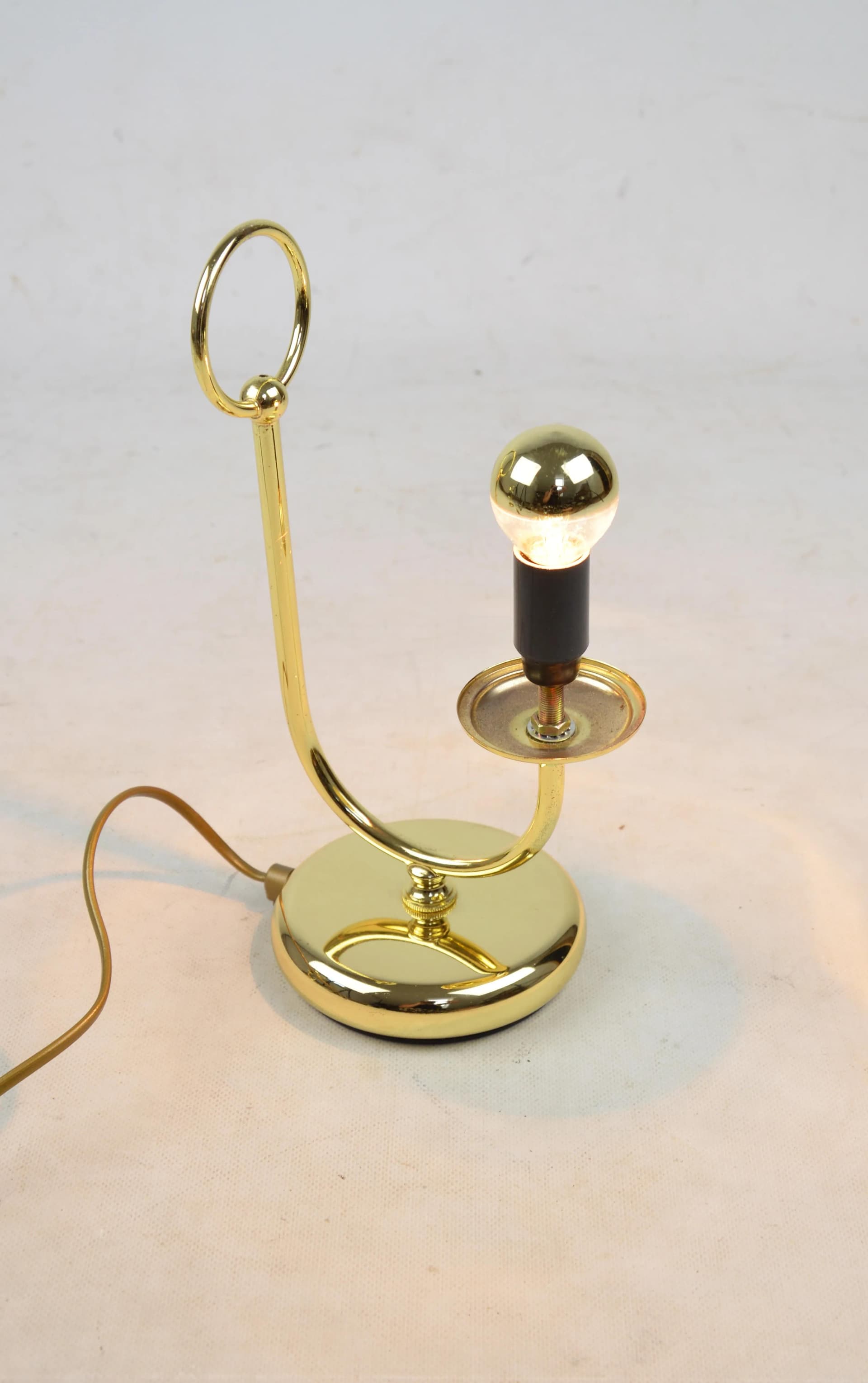 Pair of table lamps, gold metal, Massive, Belgium, 1980s. - 86510