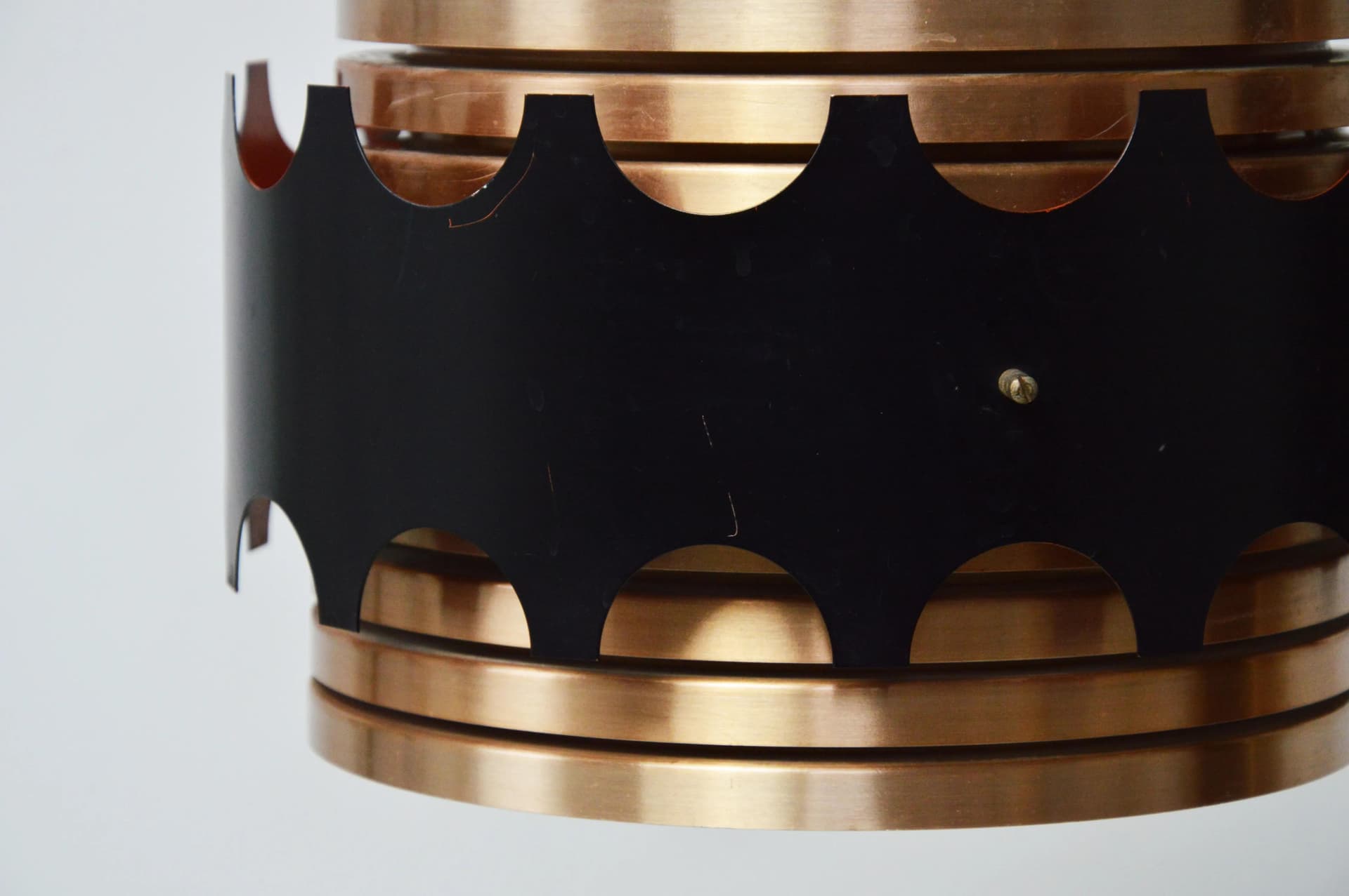 Lampa wisząca, miedź czarny, metal, Niemcy, lata 70. - 86487