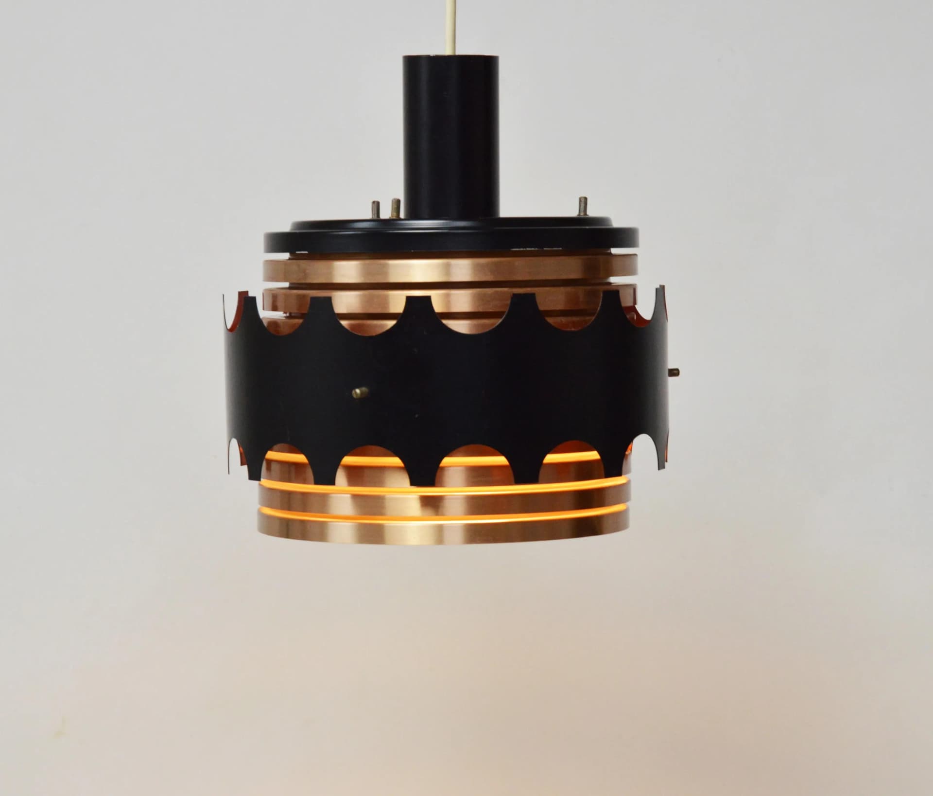 Lampa wisząca, miedź czarny, metal, Niemcy, lata 70. - 86482